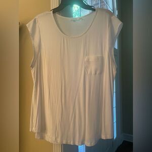 Calvin Klein white tee with chiffon trim XL